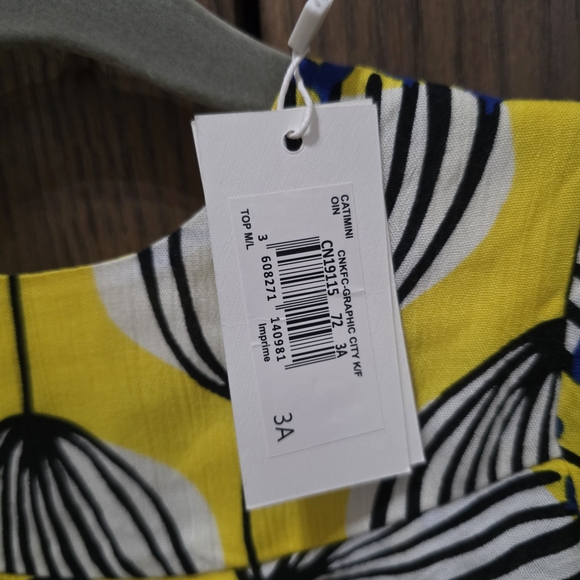 Catimini Yellow and Black Graphic Top - Picture 2 of 3